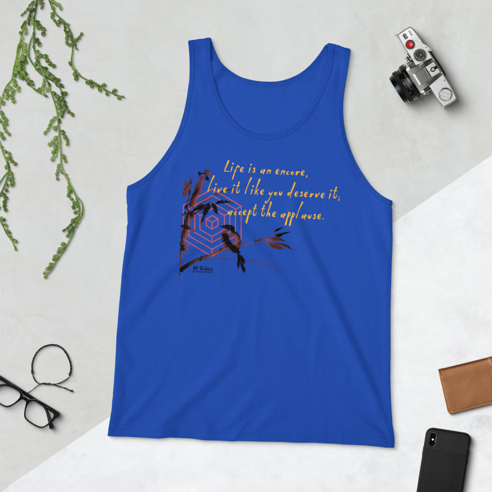 Life Is An Encore Haiku With Wren on Men's Premium Tank Top