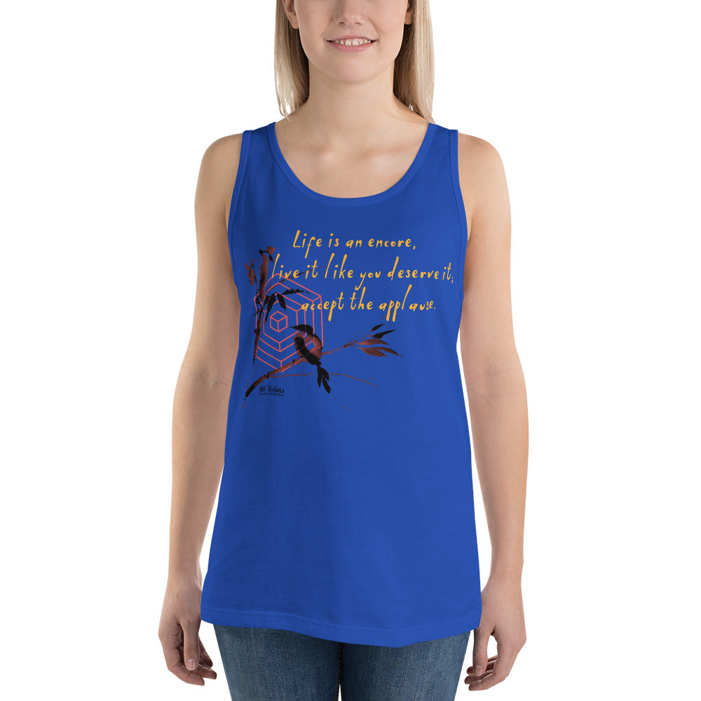 Life Is An Encore Haiku With Wren on Men's Premium Tank Top