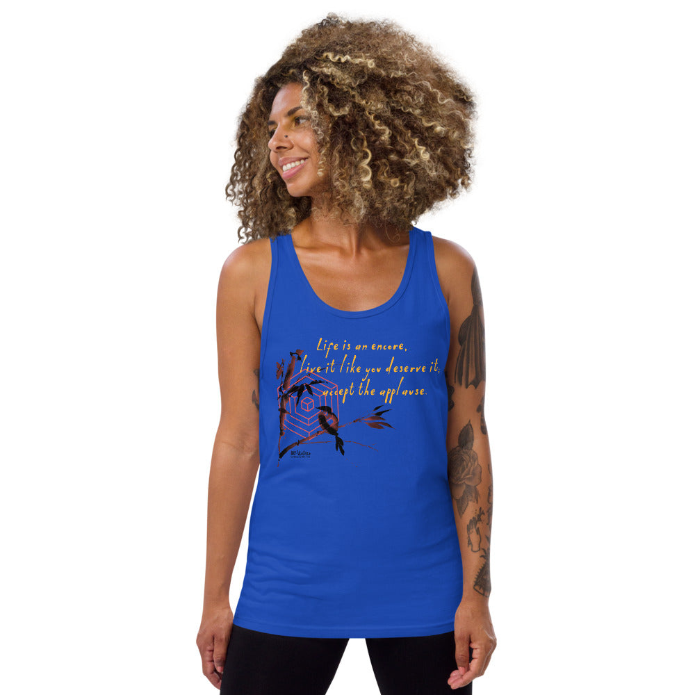 Life Is An Encore Haiku With Wren on Men's Premium Tank Top