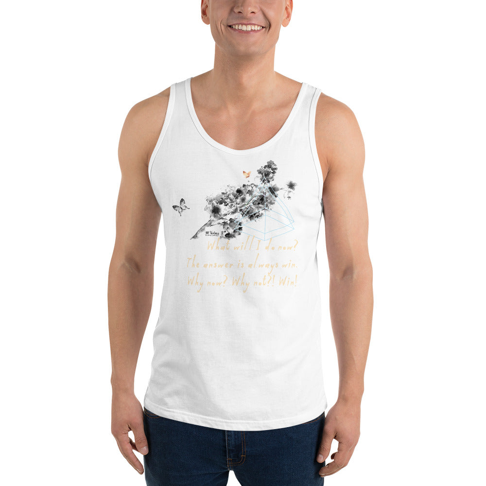 Always Win Now Haiku With Butterfly on Men's Premium Tank Top