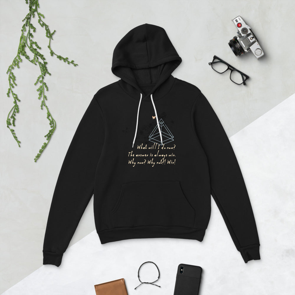 Always Win Now Haiku With Butterfly on Unisex Premium Fleece Hoodie