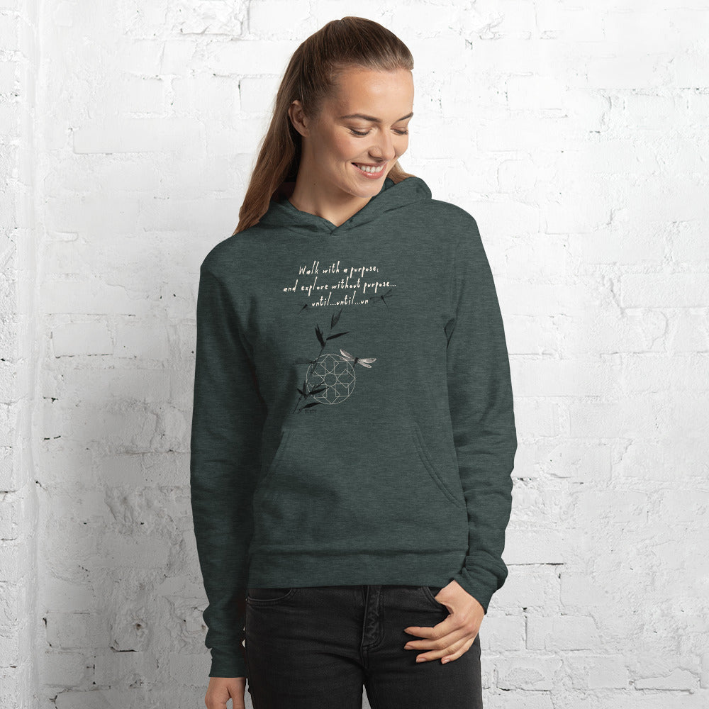 Walk With A Purpose Haiku With Dragonfly on Unisex Premium Fleece Hoodie