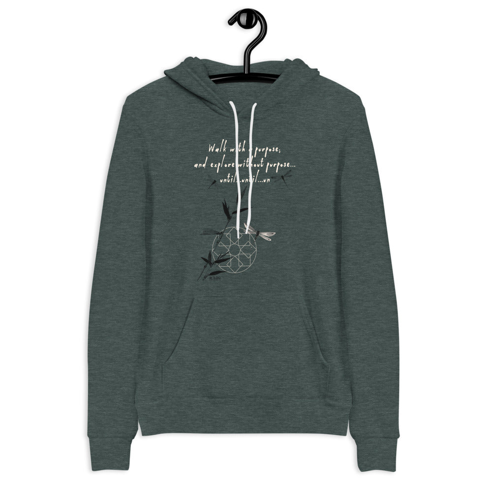 Walk With A Purpose Haiku With Dragonfly on Unisex Premium Fleece Hoodie