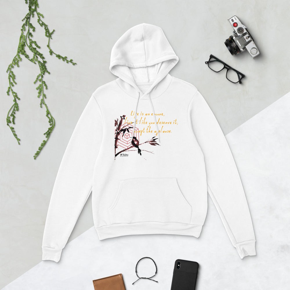 Life Is An Encore Haiku With Wren on Unisex Premium Fleece Hoodie