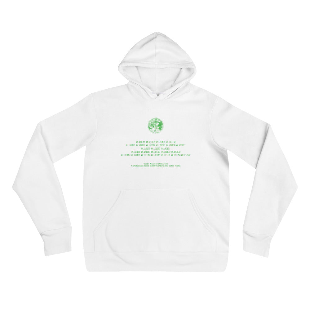 Binary Instructions To Keep Moving The World Forward With Venusian Earth In Green on Unisex Premium Fleece Hoodie