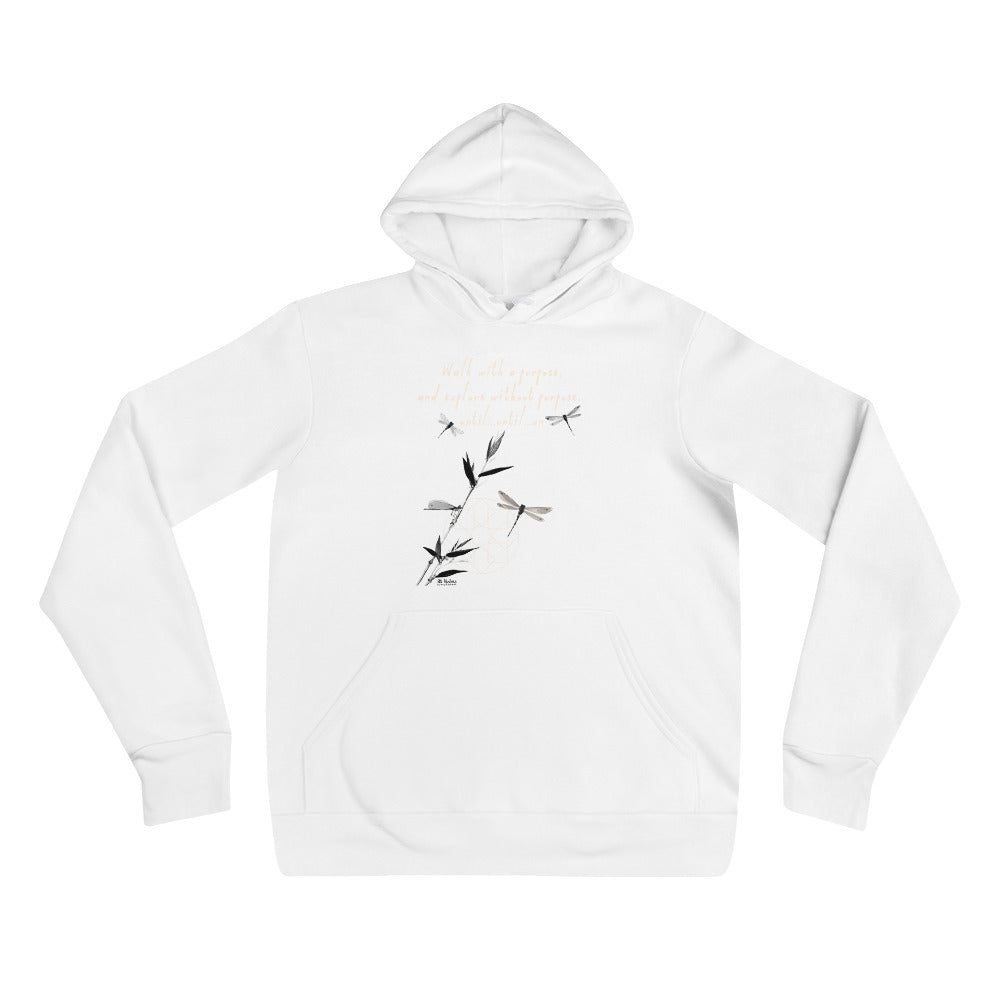 Walk With A Purpose Haiku With Dragonfly on Unisex Premium Fleece Hoodie