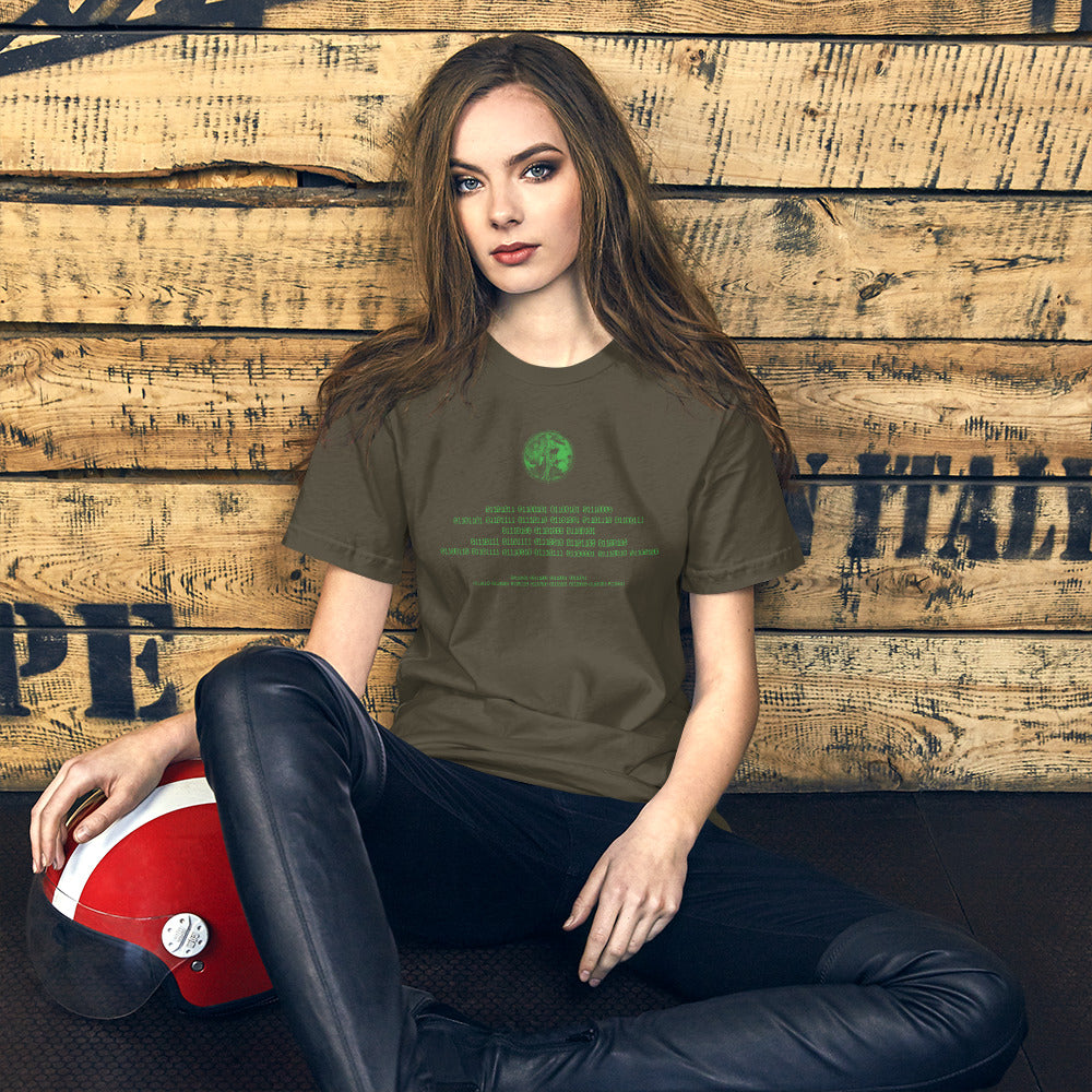 Binary Instructions To Keep Moving The World Forward With Venusian Earth In Green on Unisex Premium T-Shirt - M-L