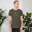 Binary Instructions To Keep Moving The World Forward With Venusian Earth In Green on Unisex Premium T-Shirt - M-L