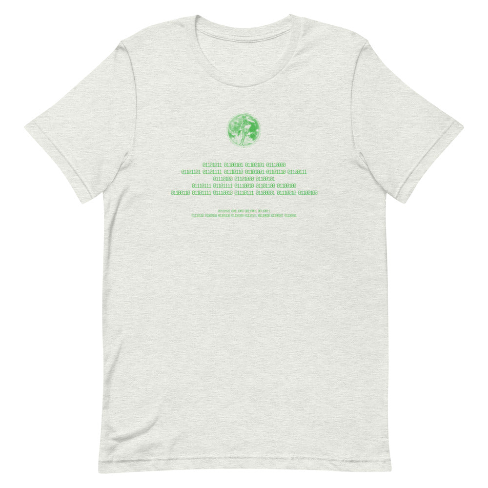 Binary Instructions To Keep Moving The World Forward With Venusian Earth In Green on Unisex Premium T-Shirt - XS-S