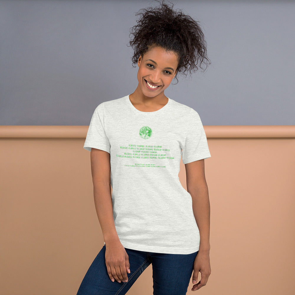 Binary Instructions To Keep Moving The World Forward With Venusian Earth In Green on Unisex Premium T-Shirt - XS-S