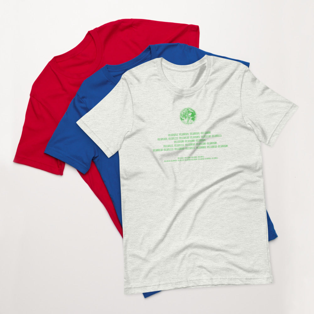 Binary Instructions To Keep Moving The World Forward With Venusian Earth In Green on Unisex Premium T-Shirt - XS-S