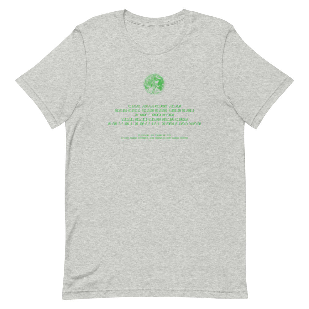 Binary Instructions To Keep Moving The World Forward With Venusian Earth In Green on Unisex Premium T-Shirt - XL-2XL