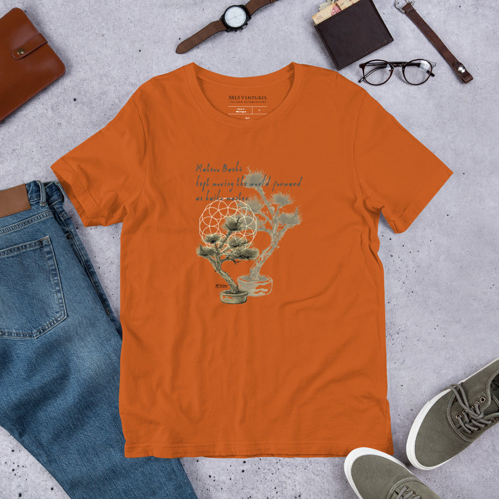 Matsuo Basho Haiku With Bonsai on Unisex Premium T-Shirt