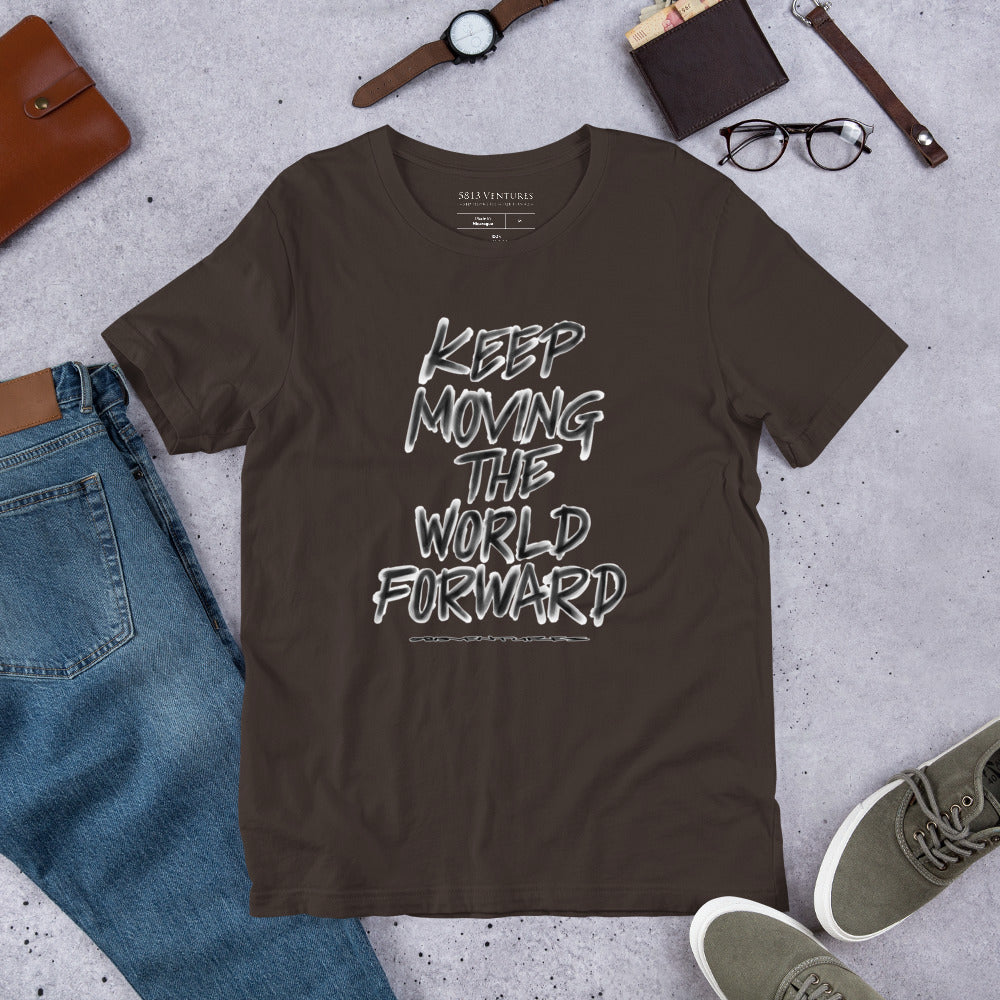 Charcoal Sketch Dreaming To Keep Moving The World Forward on Unisex Premium T-Shirt - XS-S