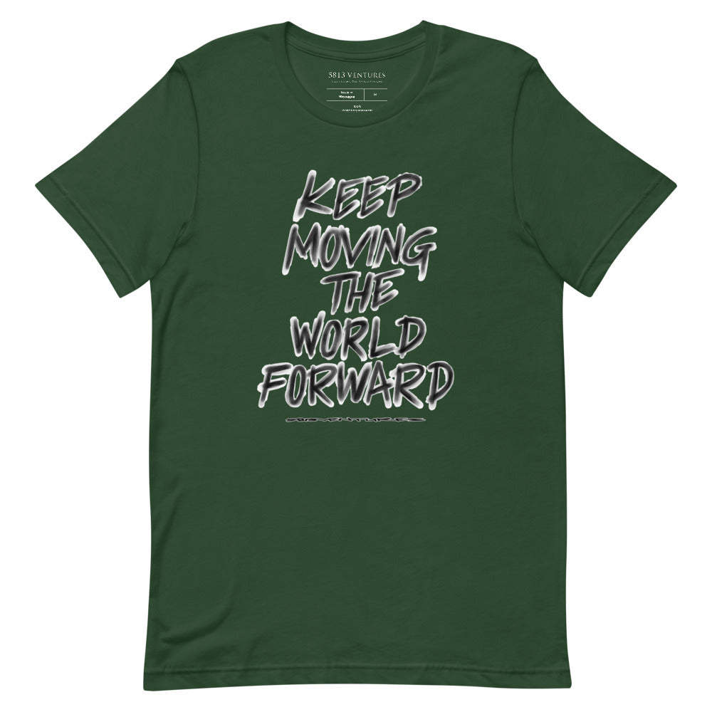 Charcoal Sketch Dreaming To Keep Moving The World Forward on Unisex Premium T-Shirt - 3XL-5XL