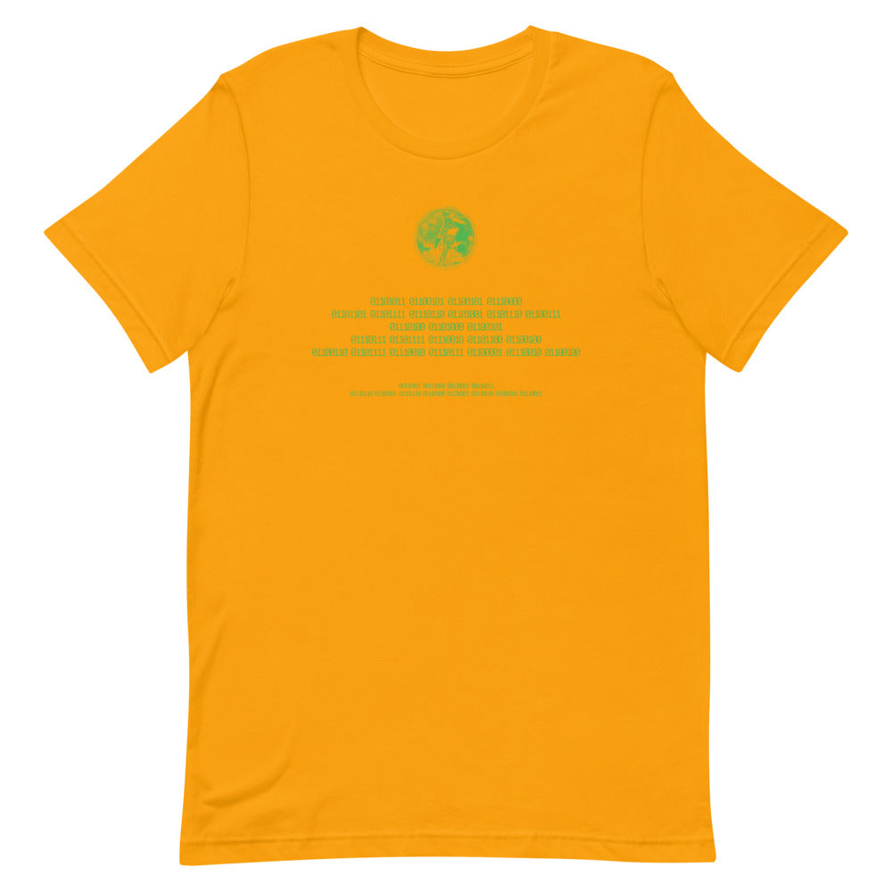 Binary Instructions To Keep Moving The World Forward With Venusian Earth In Green on Unisex Premium T-Shirt - XS-S