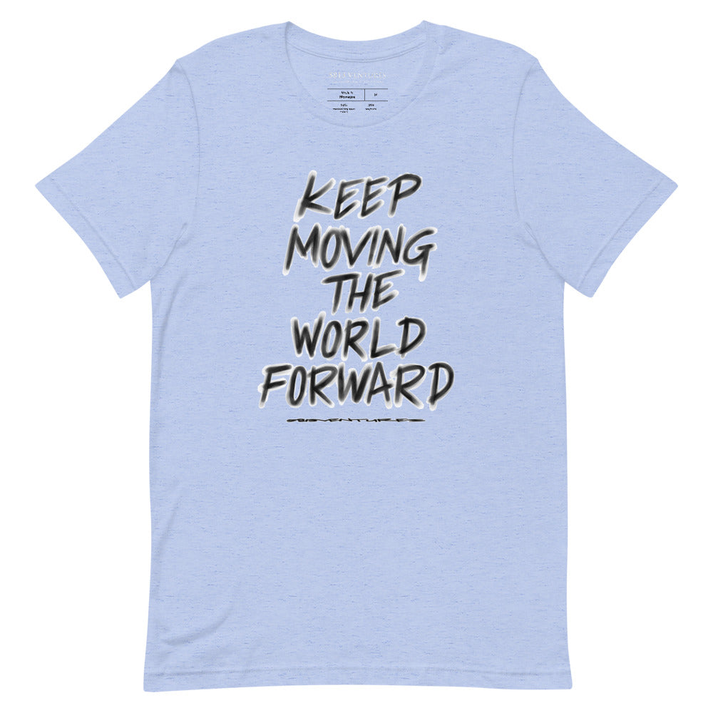 Charcoal Sketch Dreaming To Keep Moving The World Forward on Unisex Premium T-Shirt - 3XL-5XL