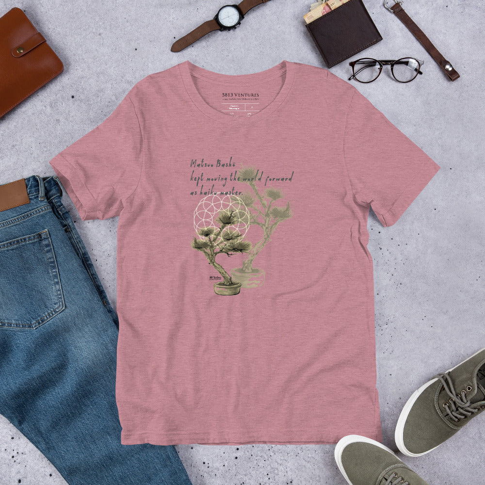 Matsuo Basho Haiku With Bonsai on Unisex Premium T-Shirt