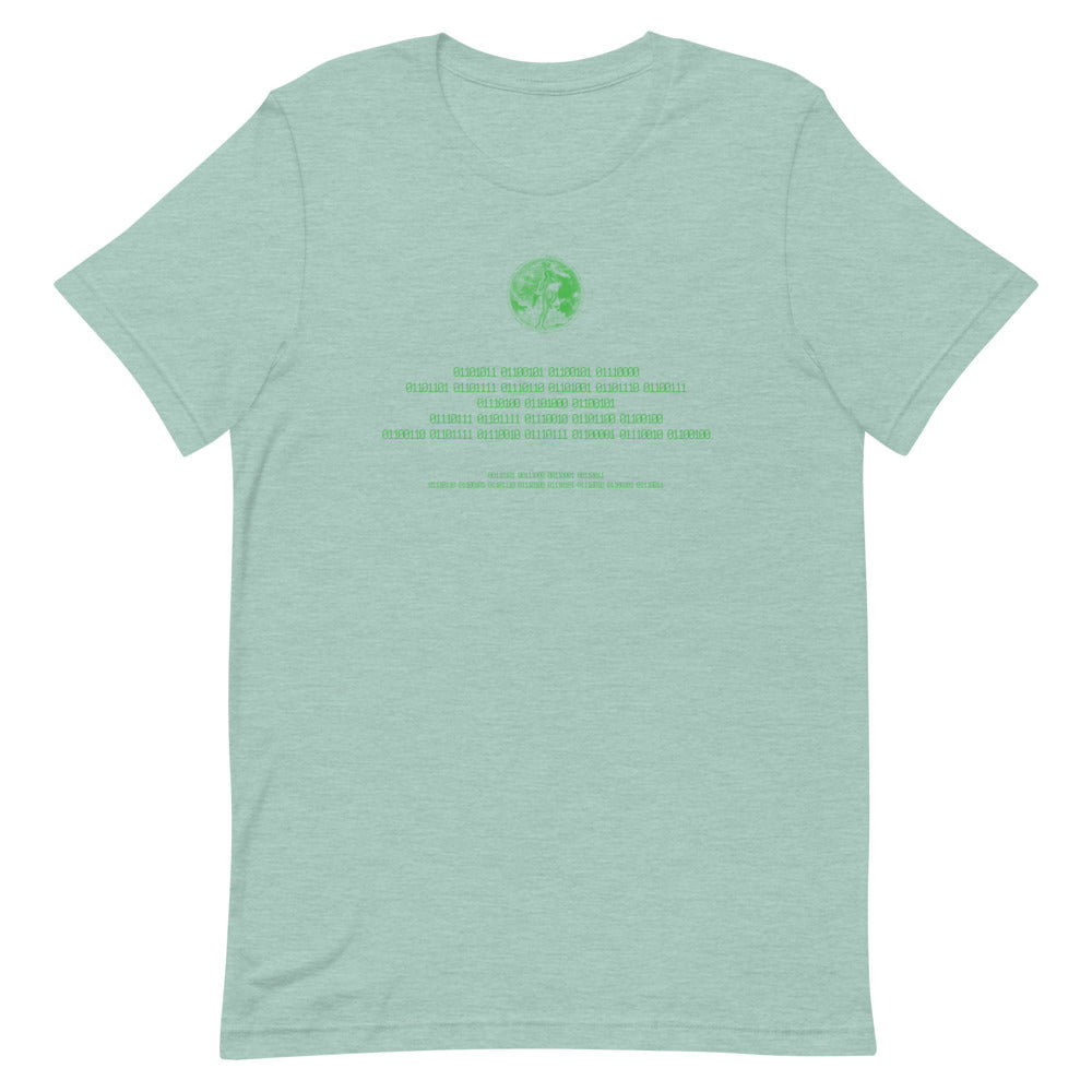 Binary Instructions To Keep Moving The World Forward With Venusian Earth In Green on Unisex Premium T-Shirt - 3XL-5XL