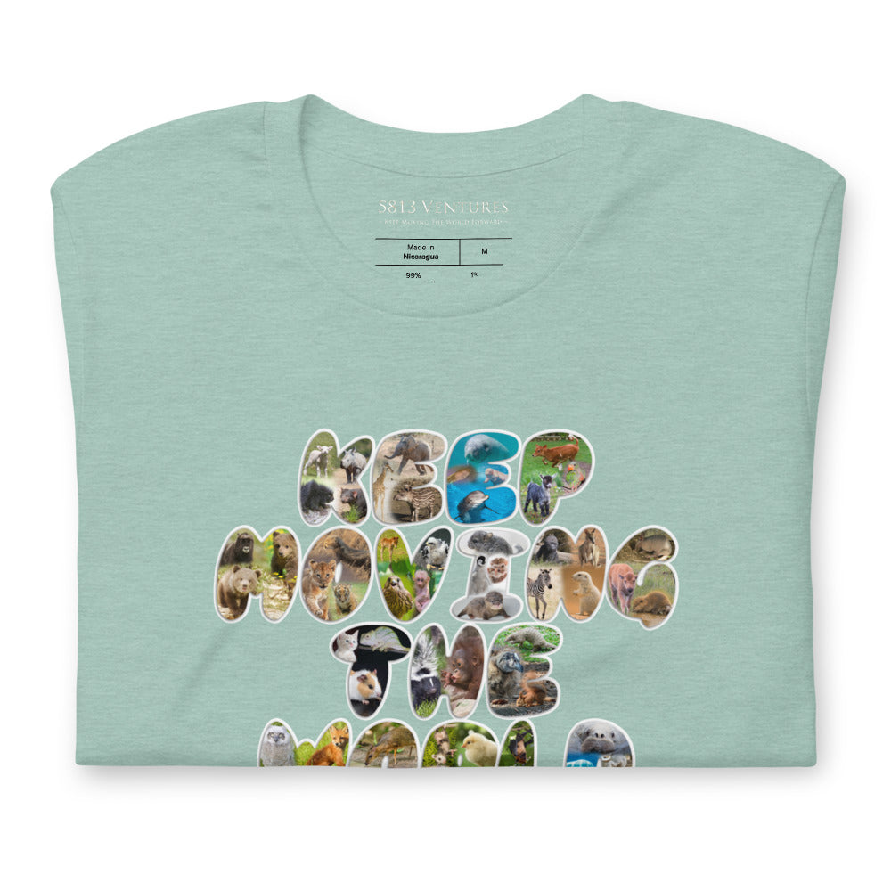 Baby Animals Keep Moving The World Forward on Unisex Premium T-Shirt - M-L