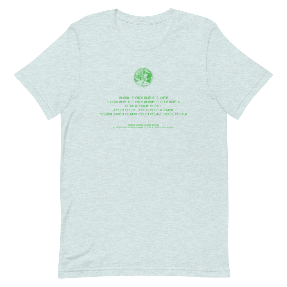 Binary Instructions To Keep Moving The World Forward With Venusian Earth In Green on Unisex Premium T-Shirt - 3XL-5XL