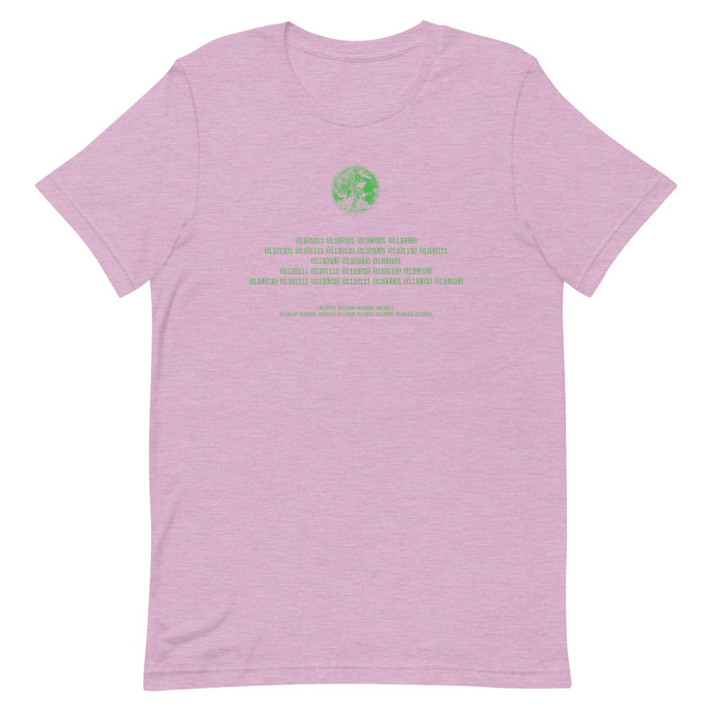 Binary Instructions To Keep Moving The World Forward With Venusian Earth In Green on Unisex Premium T-Shirt - XS-S