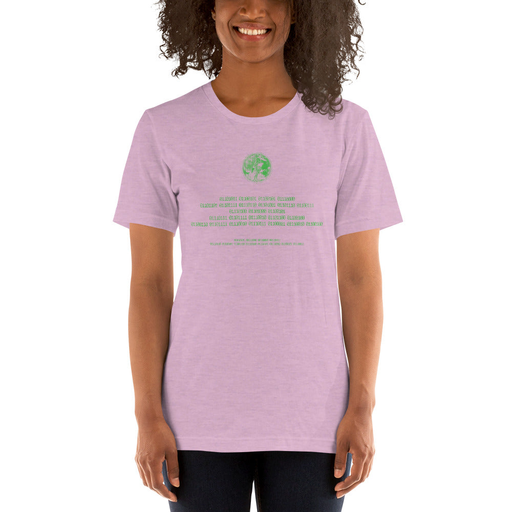 Binary Instructions To Keep Moving The World Forward With Venusian Earth In Green on Unisex Premium T-Shirt - XL-2XL