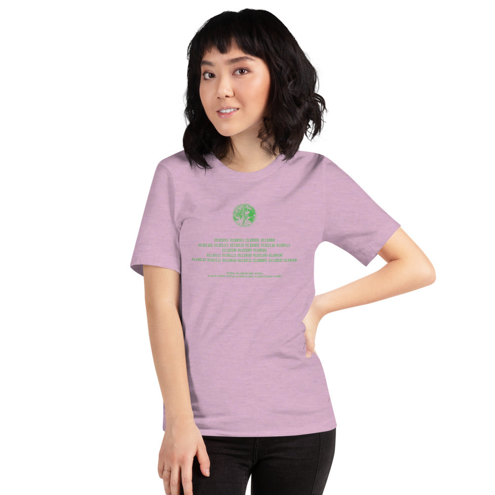 Binary Instructions To Keep Moving The World Forward With Venusian Earth In Green on Unisex Premium T-Shirt - XL-2XL