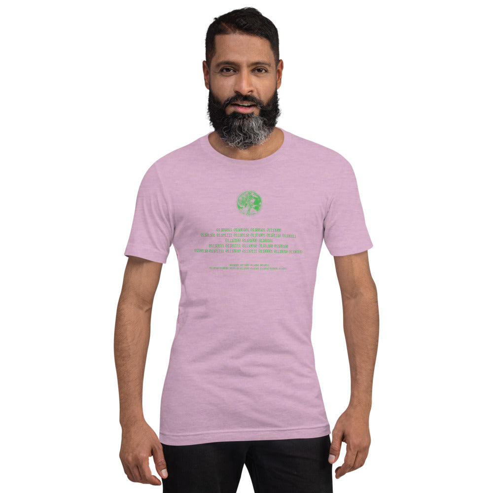 Binary Instructions To Keep Moving The World Forward With Venusian Earth In Green on Unisex Premium T-Shirt - XL-2XL