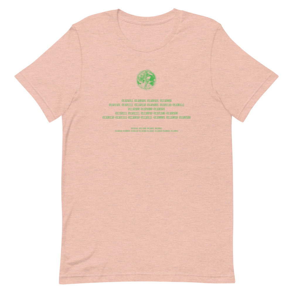 Binary Instructions To Keep Moving The World Forward With Venusian Earth In Green on Unisex Premium T-Shirt - XL-2XL