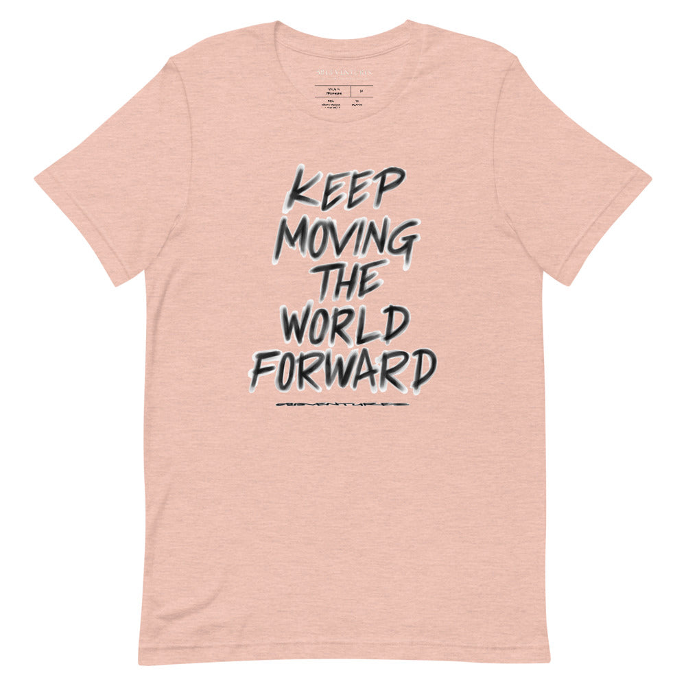 Charcoal Sketch Dreaming To Keep Moving The World Forward on Unisex Premium T-Shirt - 3XL-5XL