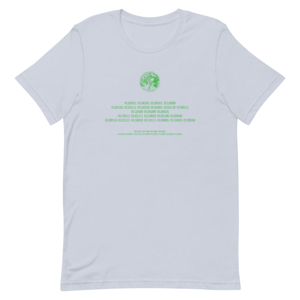 Binary Instructions To Keep Moving The World Forward With Venusian Earth In Green on Unisex Premium T-Shirt - M-L