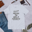 Charcoal Sketch Dreaming To Keep Moving The World Forward on Unisex Premium T-Shirt - XS-S