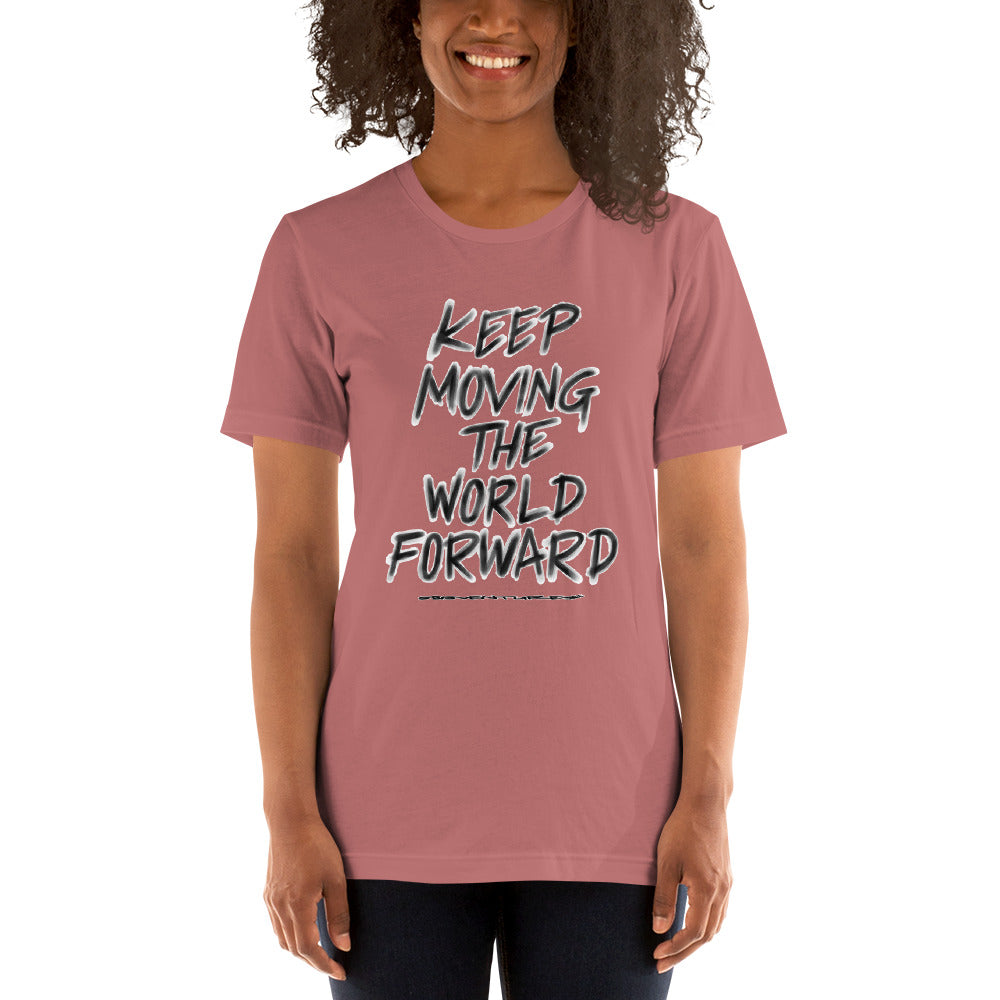 Charcoal Sketch Dreaming To Keep Moving The World Forward on Unisex Premium T-Shirt - 3XL-5XL