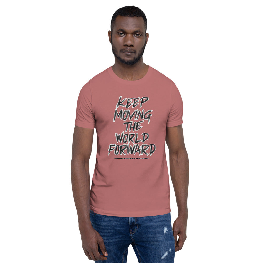 Charcoal Sketch Dreaming To Keep Moving The World Forward on Unisex Premium T-Shirt - 3XL-5XL