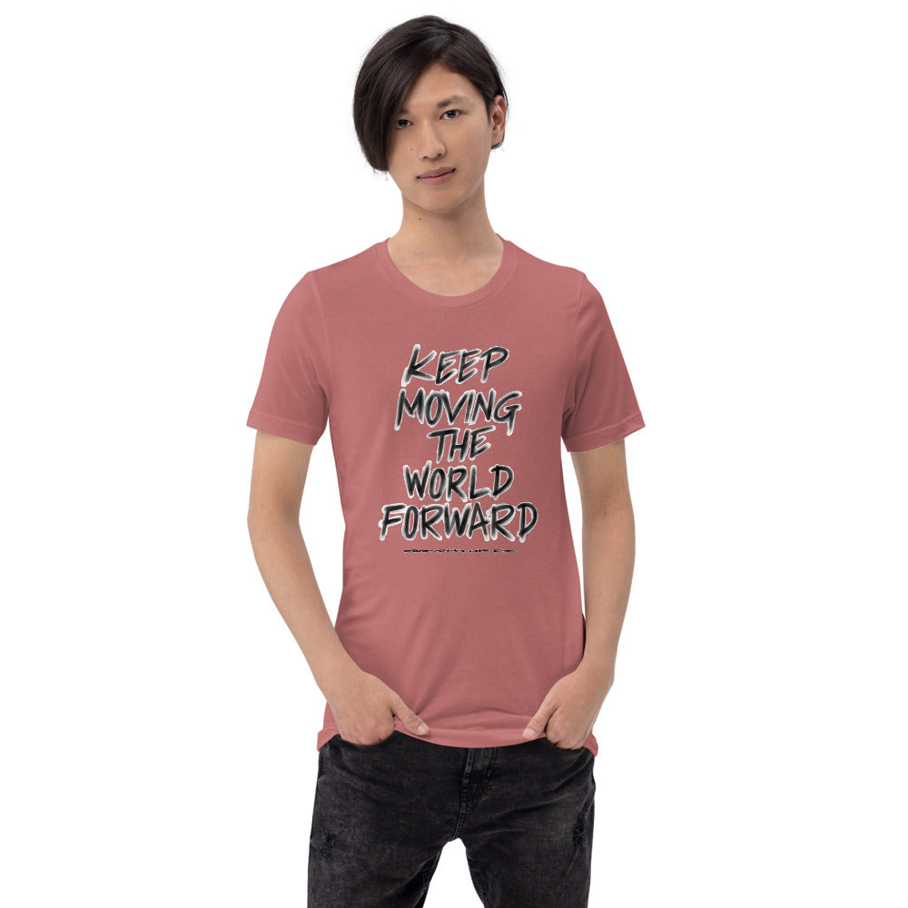 Charcoal Sketch Dreaming To Keep Moving The World Forward on Unisex Premium T-Shirt - 3XL-5XL