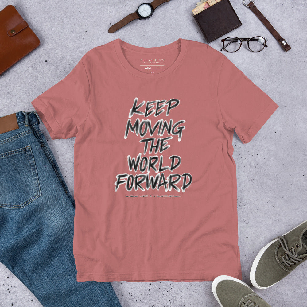 Charcoal Sketch Dreaming To Keep Moving The World Forward on Unisex Premium T-Shirt - 3XL-5XL