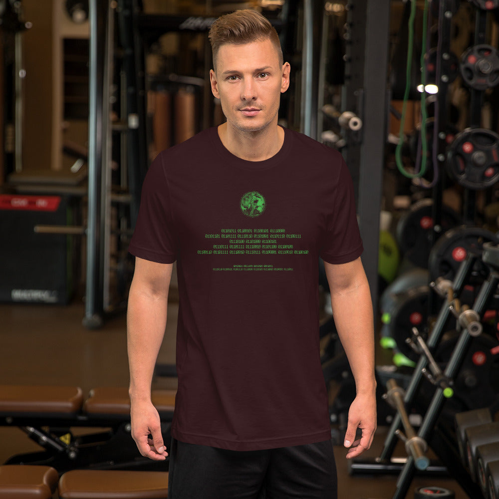 Binary Instructions To Keep Moving The World Forward With Venusian Earth In Green on Unisex Premium T-Shirt - 3XL-5XL