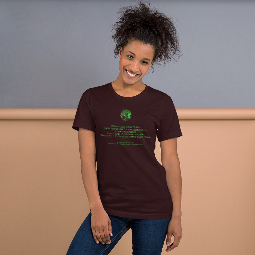 Binary Instructions To Keep Moving The World Forward With Venusian Earth In Green on Unisex Premium T-Shirt - 3XL-5XL