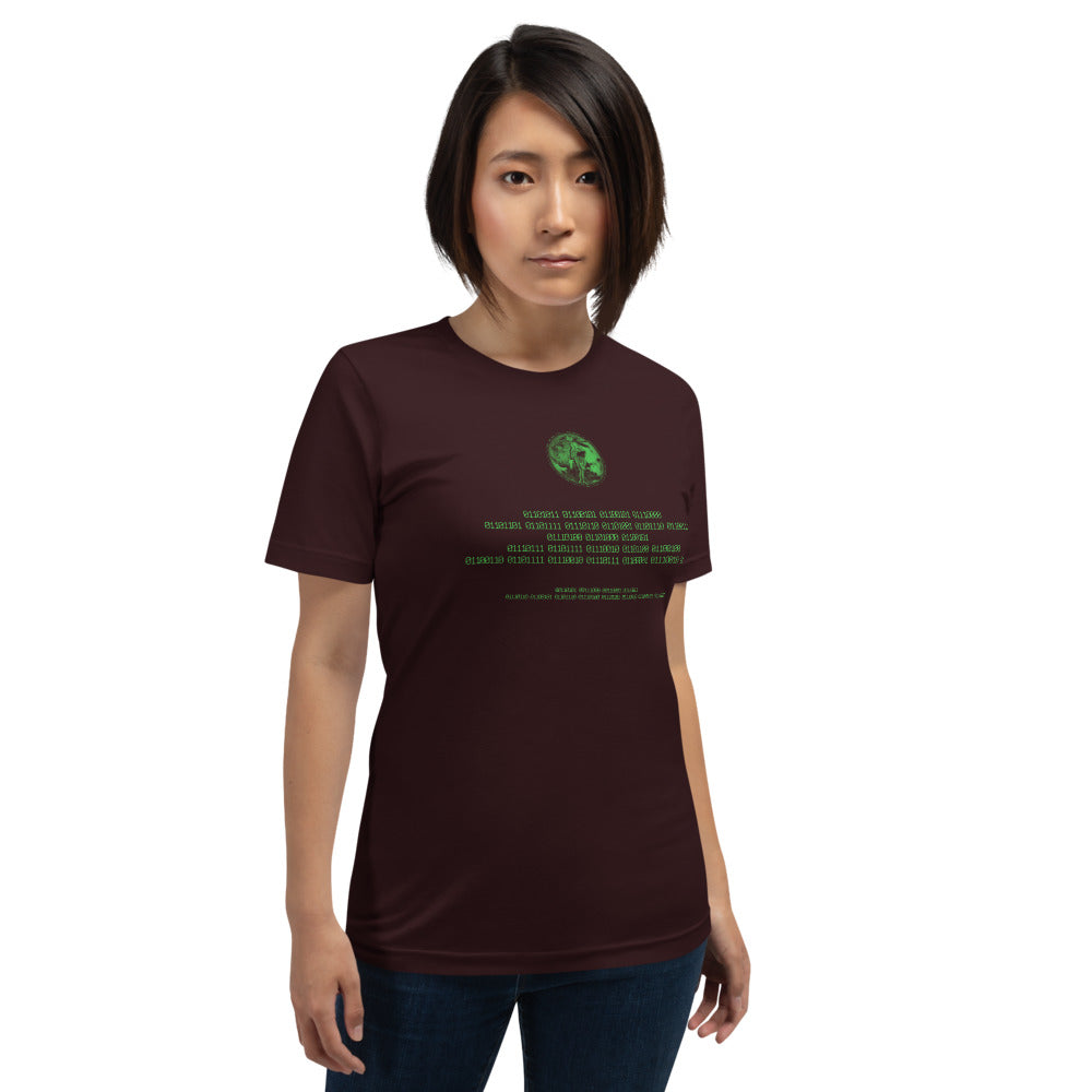 Binary Instructions To Keep Moving The World Forward With Venusian Earth In Green on Unisex Premium T-Shirt - 3XL-5XL