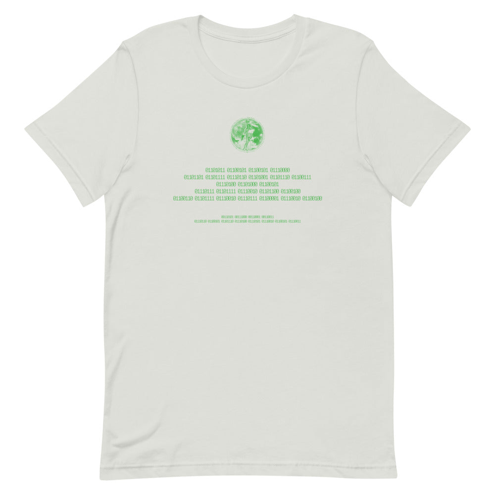 Binary Instructions To Keep Moving The World Forward With Venusian Earth In Green on Unisex Premium T-Shirt - M-L