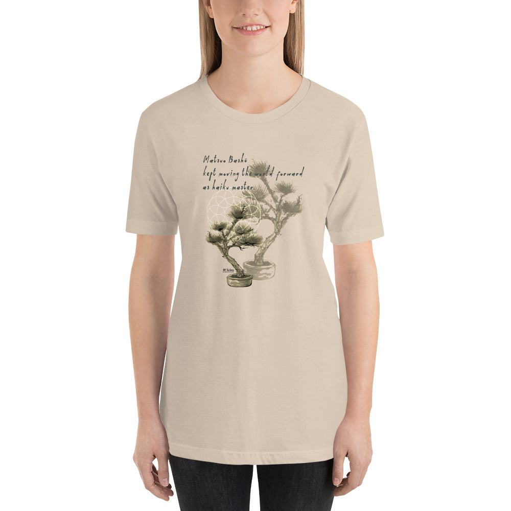 Matsuo Basho Haiku With Bonsai on Unisex Premium T-Shirt