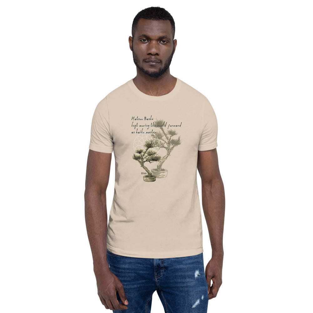 Matsuo Basho Haiku With Bonsai on Unisex Premium T-Shirt