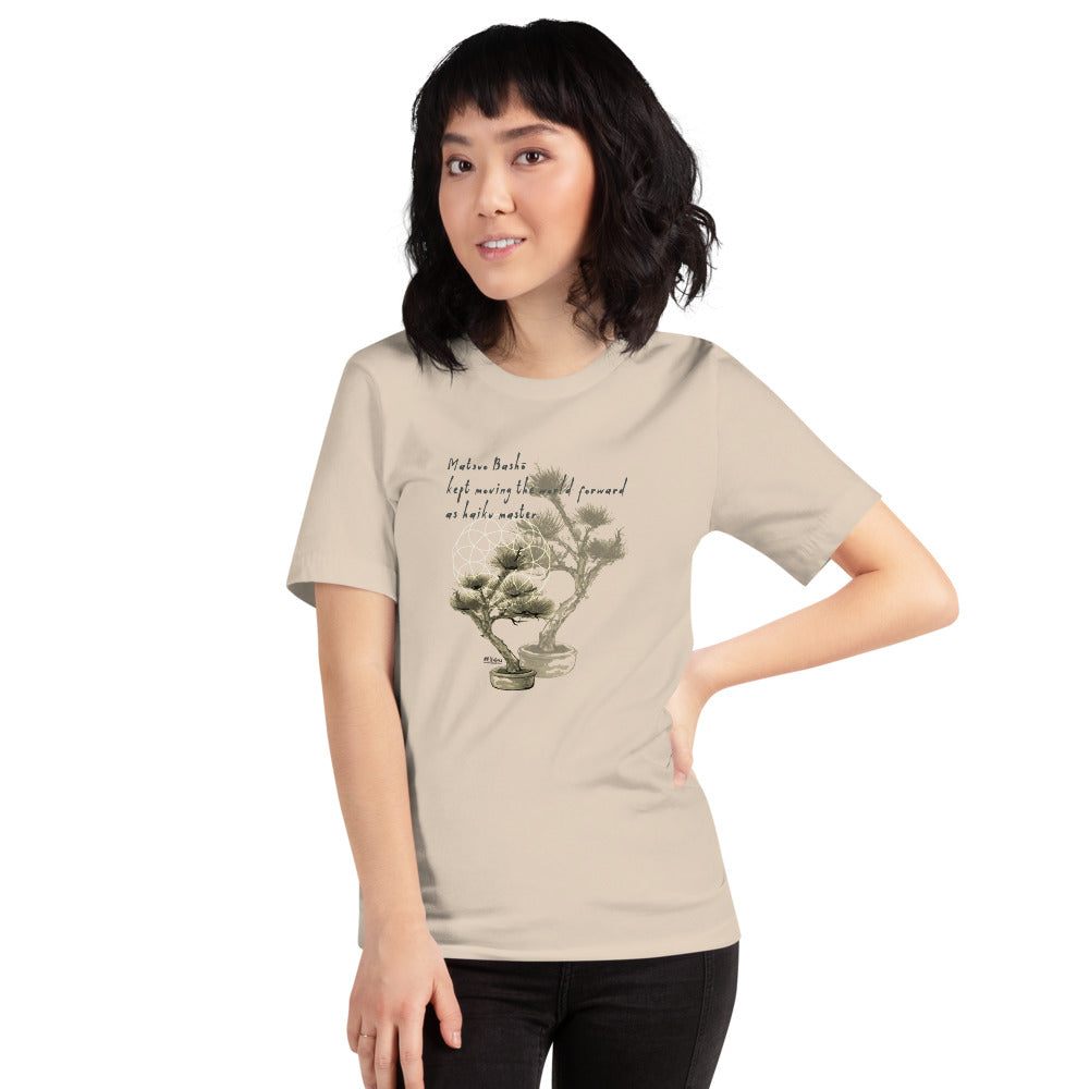 Matsuo Basho Haiku With Bonsai on Unisex Premium T-Shirt