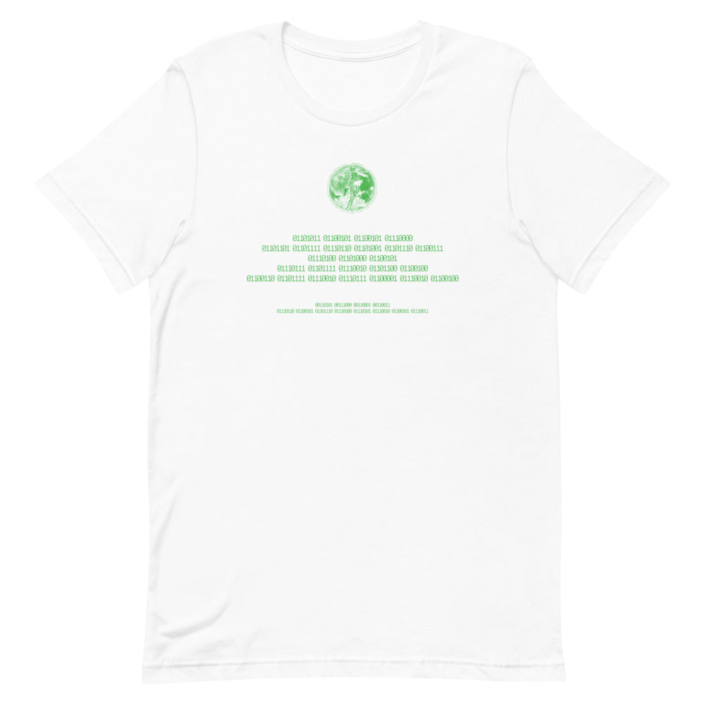 Binary Instructions To Keep Moving The World Forward With Venusian Earth In Green on Unisex Premium T-Shirt - XS-S