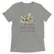 Sage Wisdom Haiku With Sparrow on Unisex Tri-Blend Tee Shirt