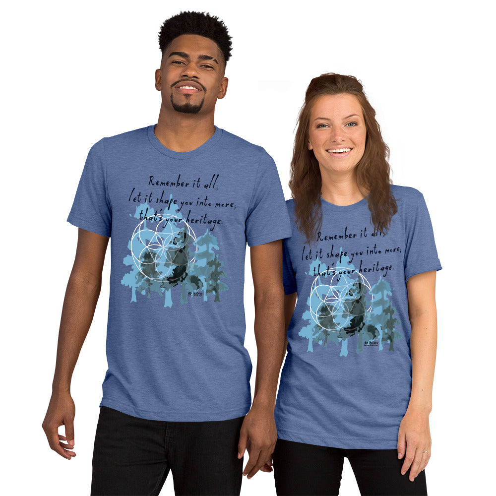 Remember Your Heritage Haiku With Trees on Unisex Tri-Blend Tee Shirt