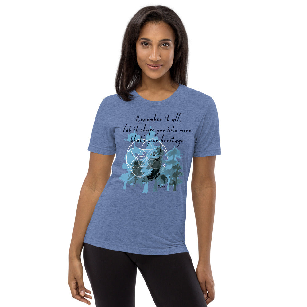 Remember Your Heritage Haiku With Trees on Unisex Tri-Blend Tee Shirt