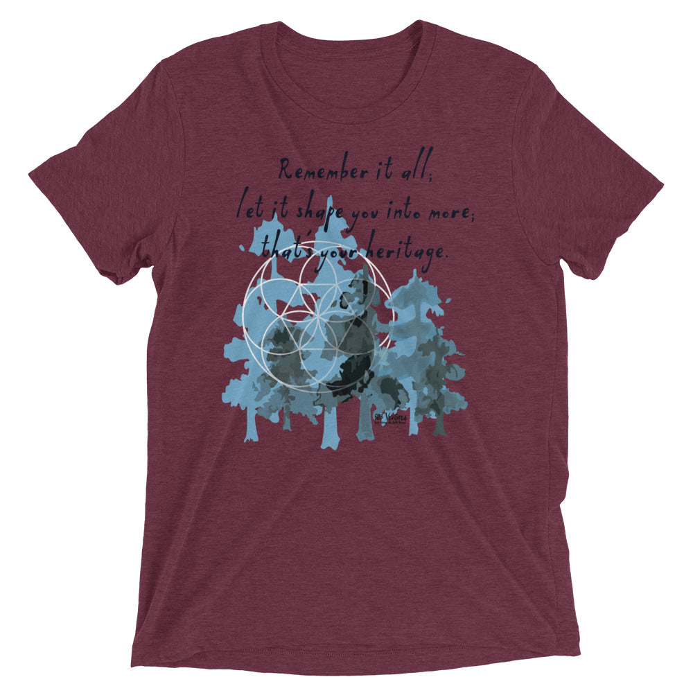 Remember Your Heritage Haiku With Trees on Unisex Tri-Blend Tee Shirt