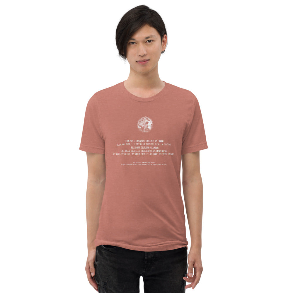 Binary Instructions To Keep Moving The World Forward With Venusian Earth In White on Unisex Tri-Blend Tee Shirt - 2XL-4XL